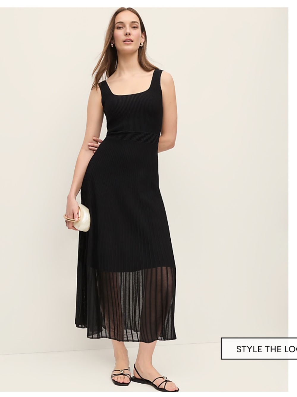 Ann Taylor Black Petite Ribbed Flare Sweater Dress